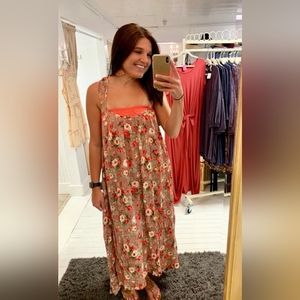 NWOT Anthropologie Floral Print Maxi Dress - Large